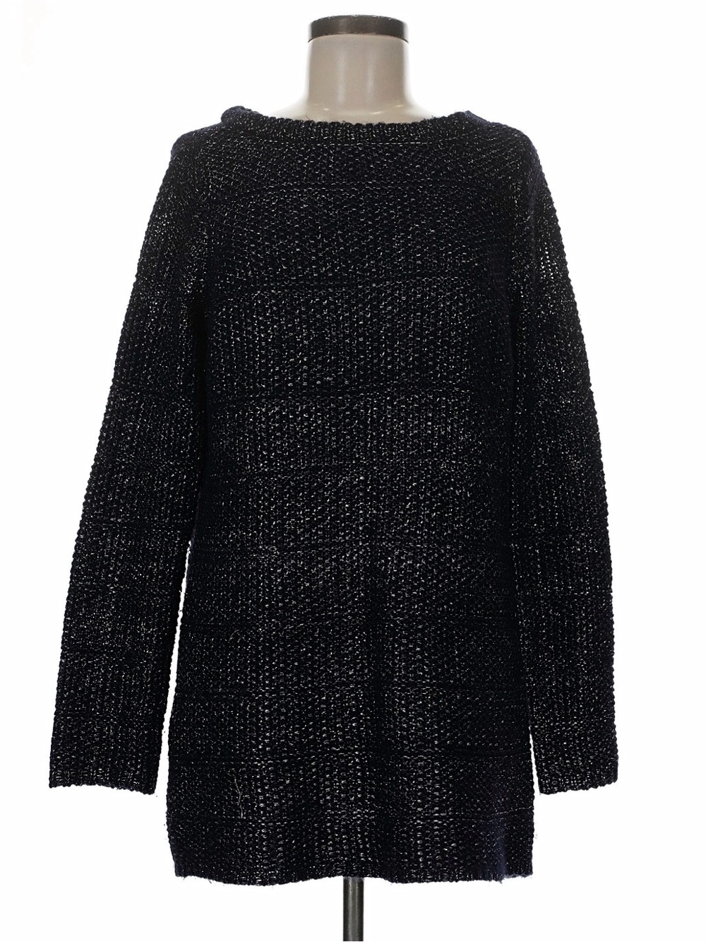 White House Black Market Women's Black Tunic Sweater